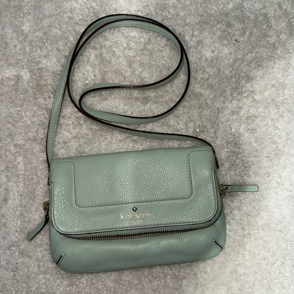 Kate Spade Crossbody Mint Green Leather Bag-Preloved